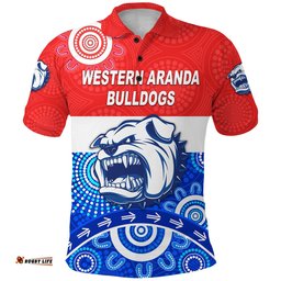 Custom Personalised Western Aranda Bulldogs Polo Shirt Hermannsburg Indigenous Version, Custom Text And Number - Amazing Aussie