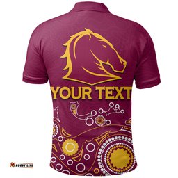 Custom PersonalisedBrisbane Broncos Polo Shirt Aboriginal Symbol - Amazing Aussie