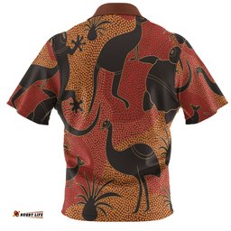 Amazing Aussie Australia Aboriginal Aboriginal Dot Art With Animals Polo Shirt