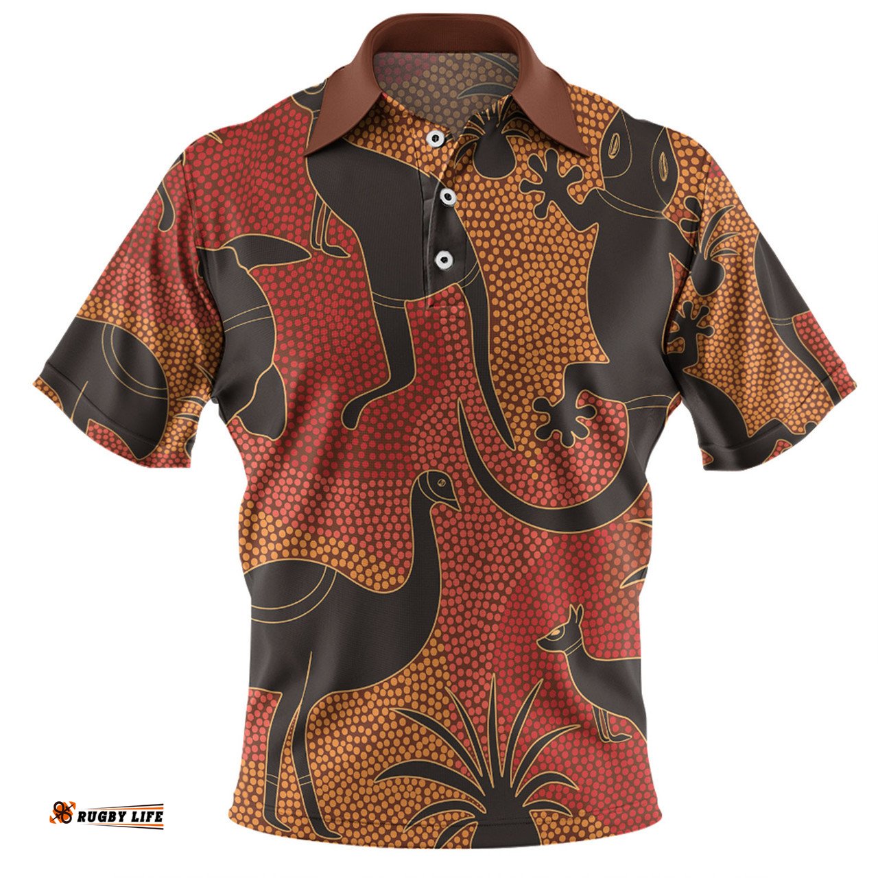 Amazing Aussie Australia Aboriginal Aboriginal Dot Art With Animals Polo Shirt