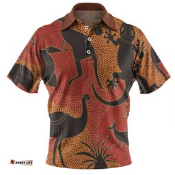 Amazing Aussie Australia Aboriginal Aboriginal Dot Art With Animals Polo Shirt