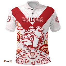 South Fremantle Football Club Polo Shirt Bulldogs Indigenous Version - White - Amazing Aussie