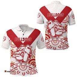 South Fremantle Football Club Polo Shirt Bulldogs Indigenous Version - White - Amazing Aussie