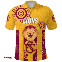 Subiaco Football Club Polo Shirt Lions Indigenous Version - Gold - Amazing Aussie