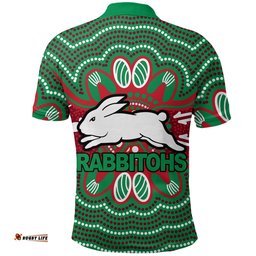 Rabbitohs Polo Shirt - Aboriginal Dot Painting - - Amazing Aussie