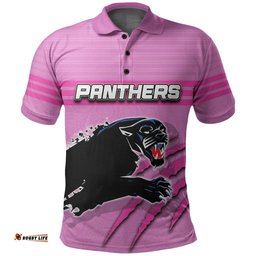 Custom PersonalisedPanthers Polo Shirt Aboriginal Dot Patterns Pink Style - Amazing Aussie