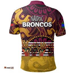 NAIDOC Brisbane Broncos Polo Shirt Naidoc Patterns - Amazing Aussie