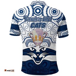 Geelong Cats Indigenous Polo Shirt Football 2021 Premiers - Trophy - Amazing Aussie