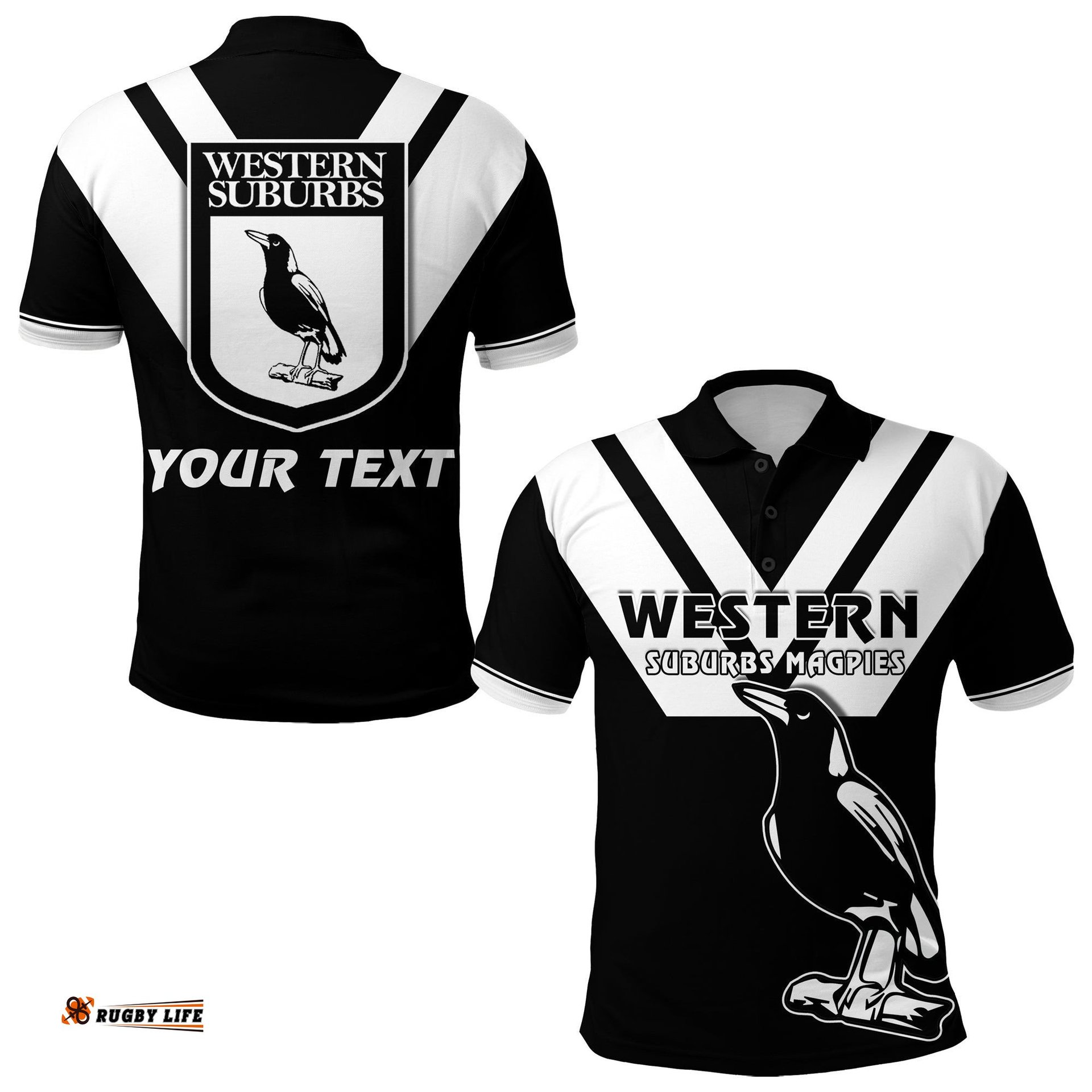 Custom Personalised Western Suburbs Magpies Polo Shirt the One and Only - Amazing Aussie
