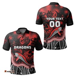 Custom Personalised Dragons Polo Shirt St. George Special Style - Amazing Aussie