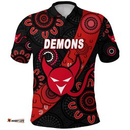 Perth Football Club Polo Shirt Demons Indigenous Version - Amazing Aussie