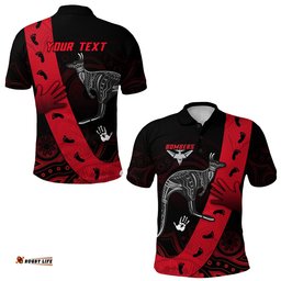 Custom Personalised Bombers Indigenous Polo Shirt - Amazing Aussie