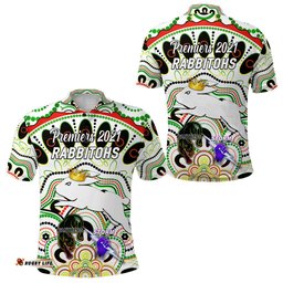 South Sydney Rabbitohs Polo Shirt 2021 Indigenous Premiers - The King - White - Amazing Aussie
