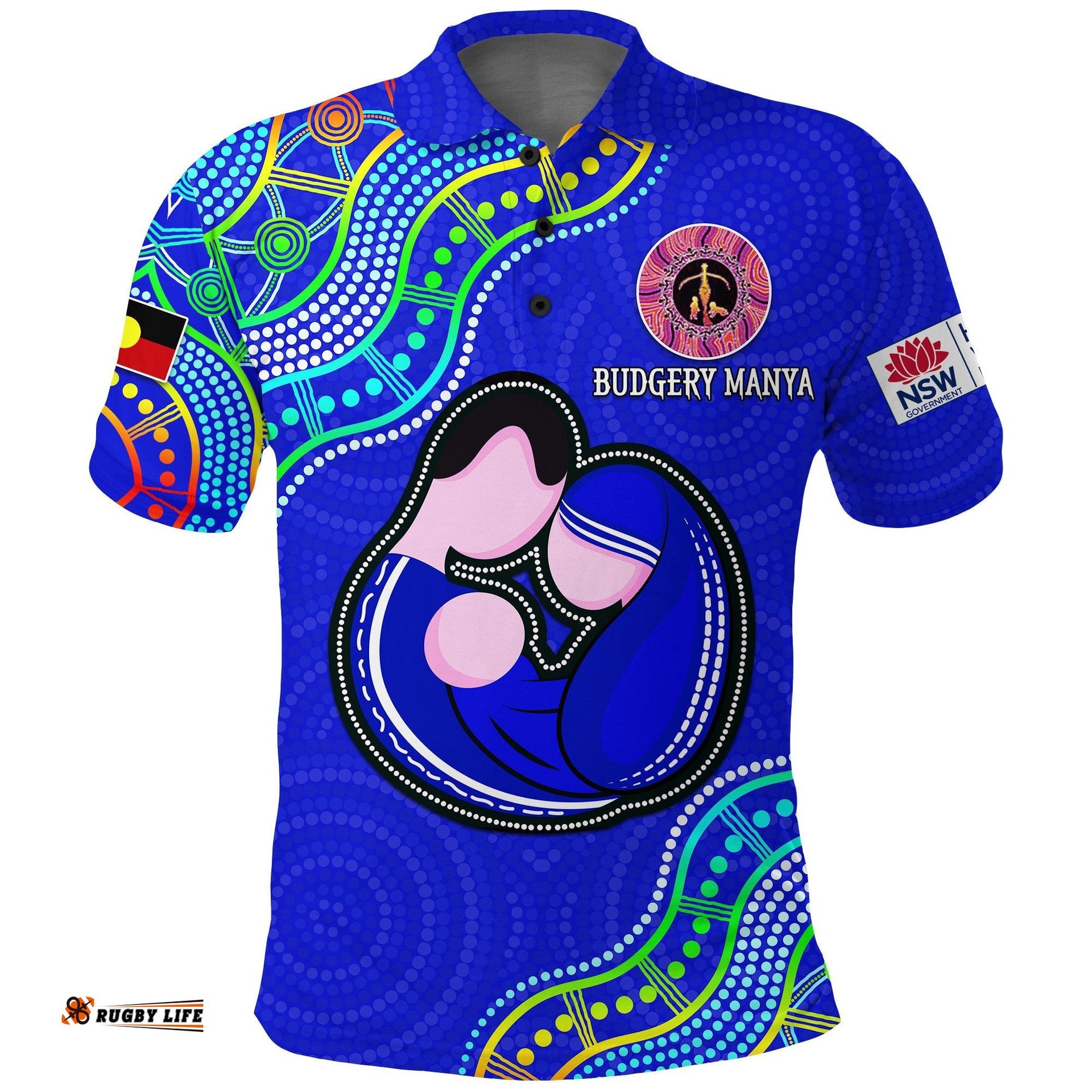 NSW Local Health District Polo Shirt Mix Aboriginal Blue - Amazing Aussie
