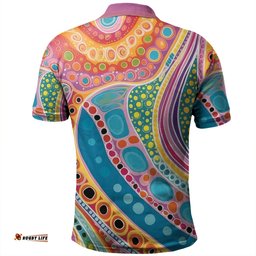 Amazing Aussie Australia Aboriginal Aboriginal Colourful Dots Art Inspired Polo Shirt