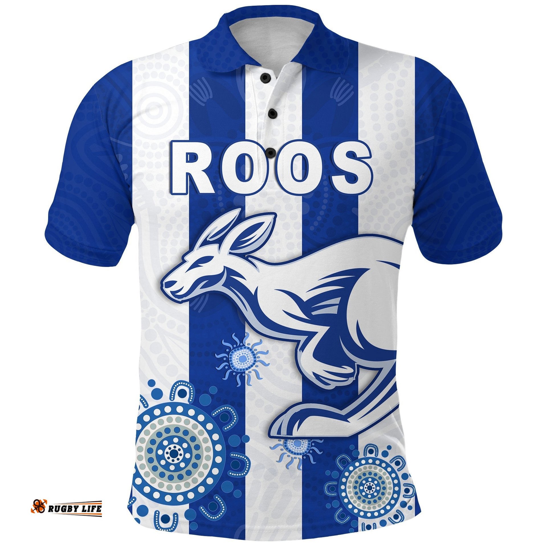 Roos Football North Melbourne Polo Shirt Simple Indigenous - Amazing Aussie
