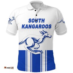 Custom Personalised South Alice Football Club Polo Shirt South Kangaroos Original - White, Custom Text And Number - Amazing Aussie