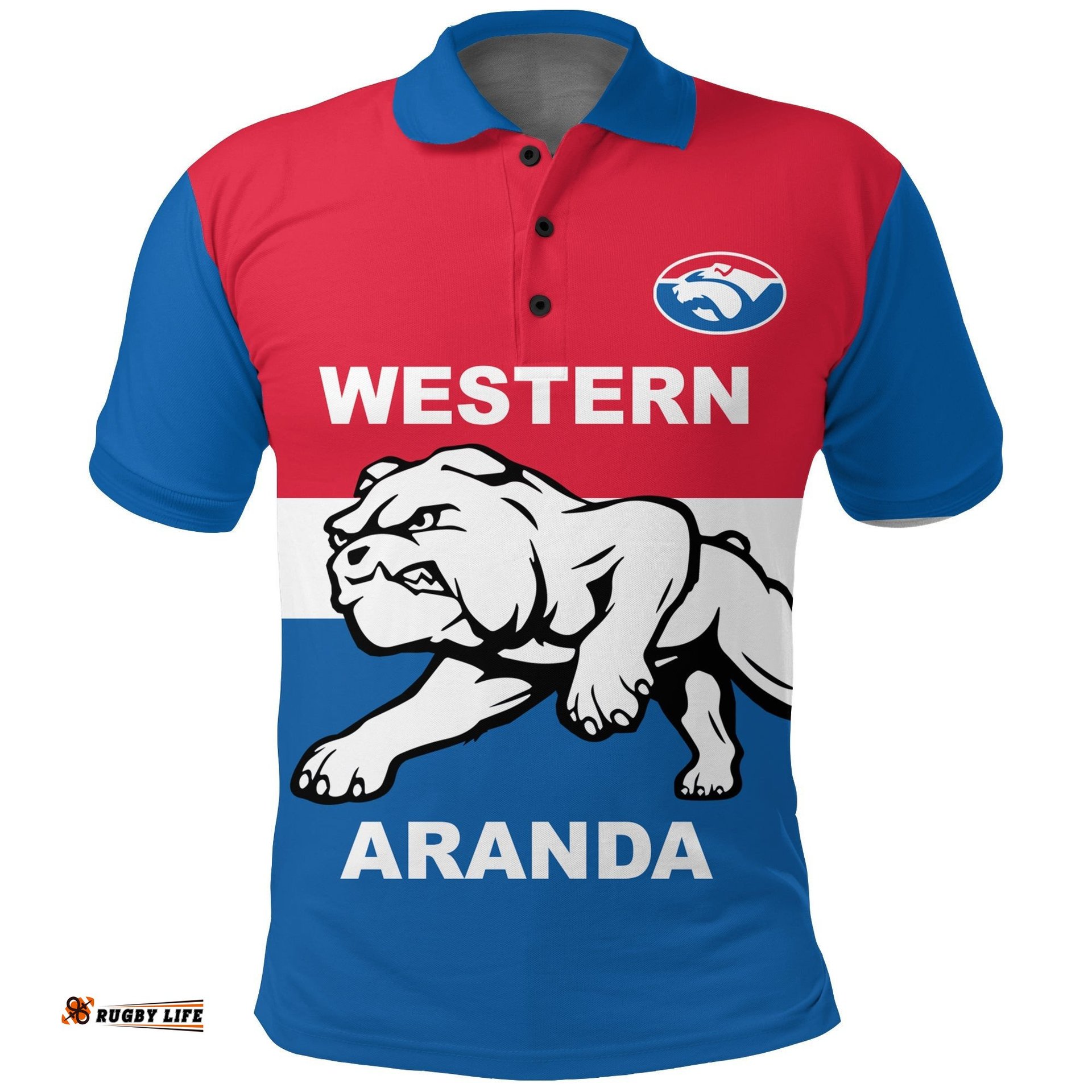 Custom Personalised Western Aranda Bulldogs Football Club Hermannsburg Polo Shirt - - Amazing Aussie