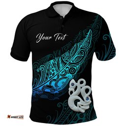 Custom Personalised Aotearoa Polo Shirt Fern Mix Manaia Matau - Amazing Aussie