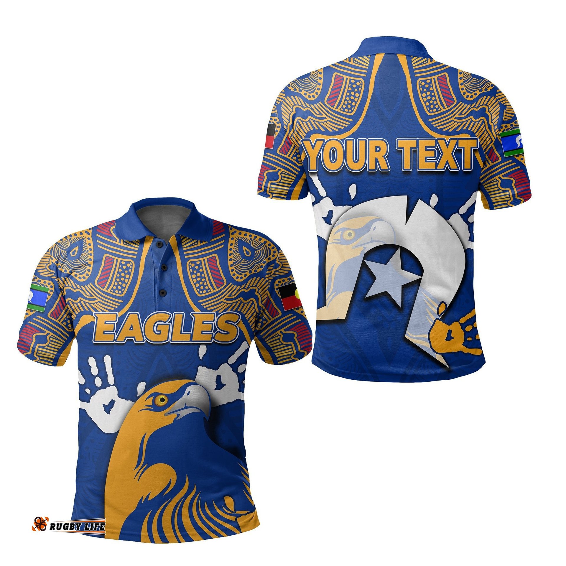 Custom Personalised NAIDOC West Coast Eagles Polo Shirt Torres Strait Islanders - Amazing Aussie