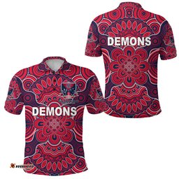 Melbourne Demons Indigenous Polo Shirt Football 2021 Version - Amazing Aussie