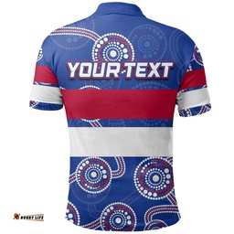Custom Personalised Western Bulldogs Polo Shirt Aboriginal Patterns - Amazing Aussie