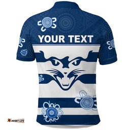 Custom Personalised Cats Football Polo Shirt Geelong Indigenous - Amazing Aussie