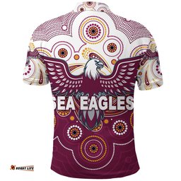 Custom Personalised Manly Warringah Sea Eagles Polo Shirt 2021 Indigenous Vibes - Amazing Aussie