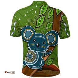 Koala Climbing Tree Polo Shirt Aboriginal Aussie - Amazing Aussie