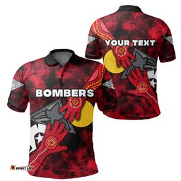 Custom Personalised Bombers NAIDOC Week Polo Shirt Essendon Aboriginal Special Ver.2 - Amazing Aussie