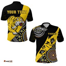 Custom Personalised Richmond Indigenous Polo Shirt Tigers Football - Amazing Aussie