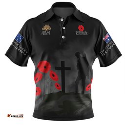 Amazing Aussie Australia Anzac Day Australia Remember Black Polo Shirt