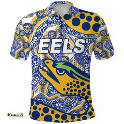 Parramatta Eels Polo Shirt 2021 Indigenous Simple Style - Blue - Amazing Aussie
