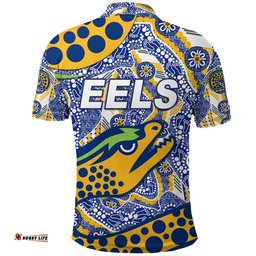 Parramatta Eels Polo Shirt 2021 Indigenous Simple Style - Blue - Amazing Aussie