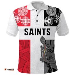 Saints Football Polo Shirt St Kilda Indigenous - Amazing Aussie