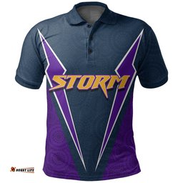 Melbourne Storm Polo Shirt Aboriginal Dot Circles Patterns - Amazing Aussie