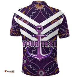 Custom Personalised Fremantle Dockers Polo Shirt Freo Indigenous Vibes - Purple - Amazing Aussie
