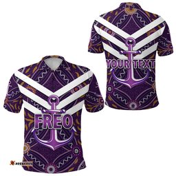 Custom Personalised Fremantle Dockers Polo Shirt Freo Indigenous Vibes - Purple - Amazing Aussie