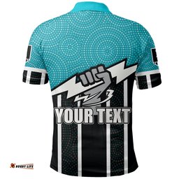 Custom Personalised Port Adelaide Polo Shirt Power Aboriginal Dot Circles - Amazing Aussie