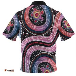 Amazing Aussie Australia Dot Painting Inspired Aboriginal Turtles With Dot In Aboriginal Polo Shirt