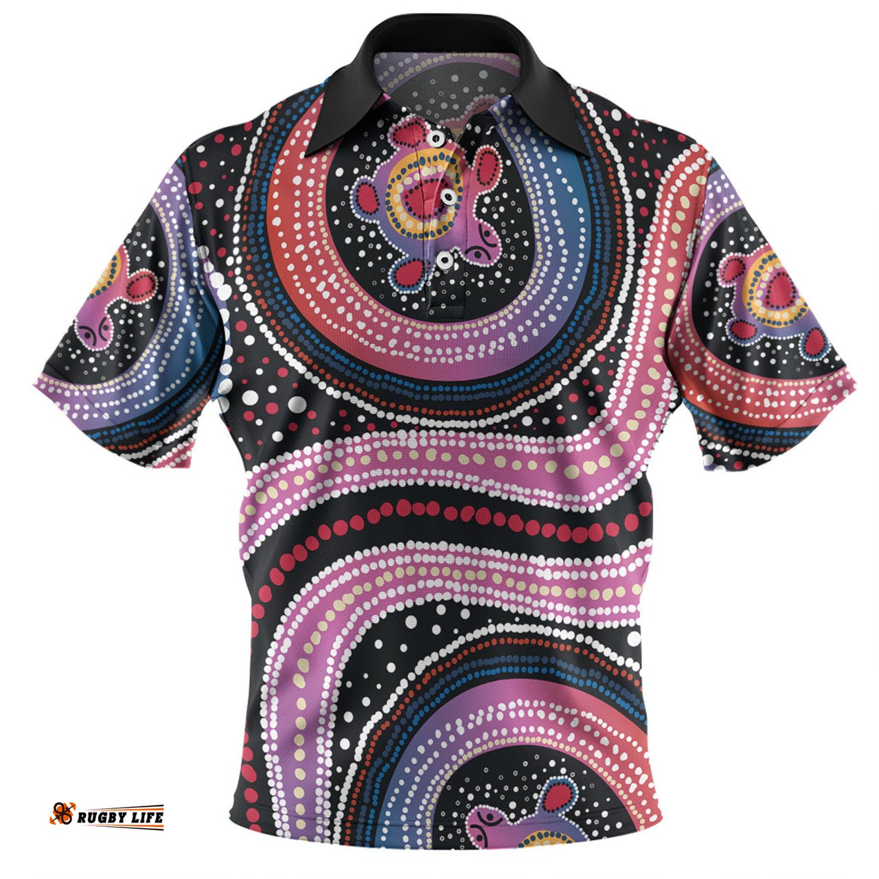 Amazing Aussie Australia Dot Painting Inspired Aboriginal Turtles With Dot In Aboriginal Polo Shirt
