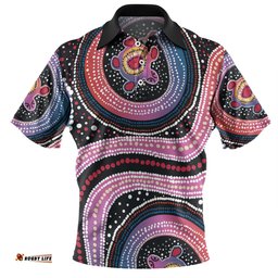 Amazing Aussie Australia Dot Painting Inspired Aboriginal Turtles With Dot In Aboriginal Polo Shirt