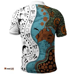 Amazing Aussie Australia Aboriginal Custom Aussie Indigenous Hunting Season With Kangaroo Dot Art Polo Shirt