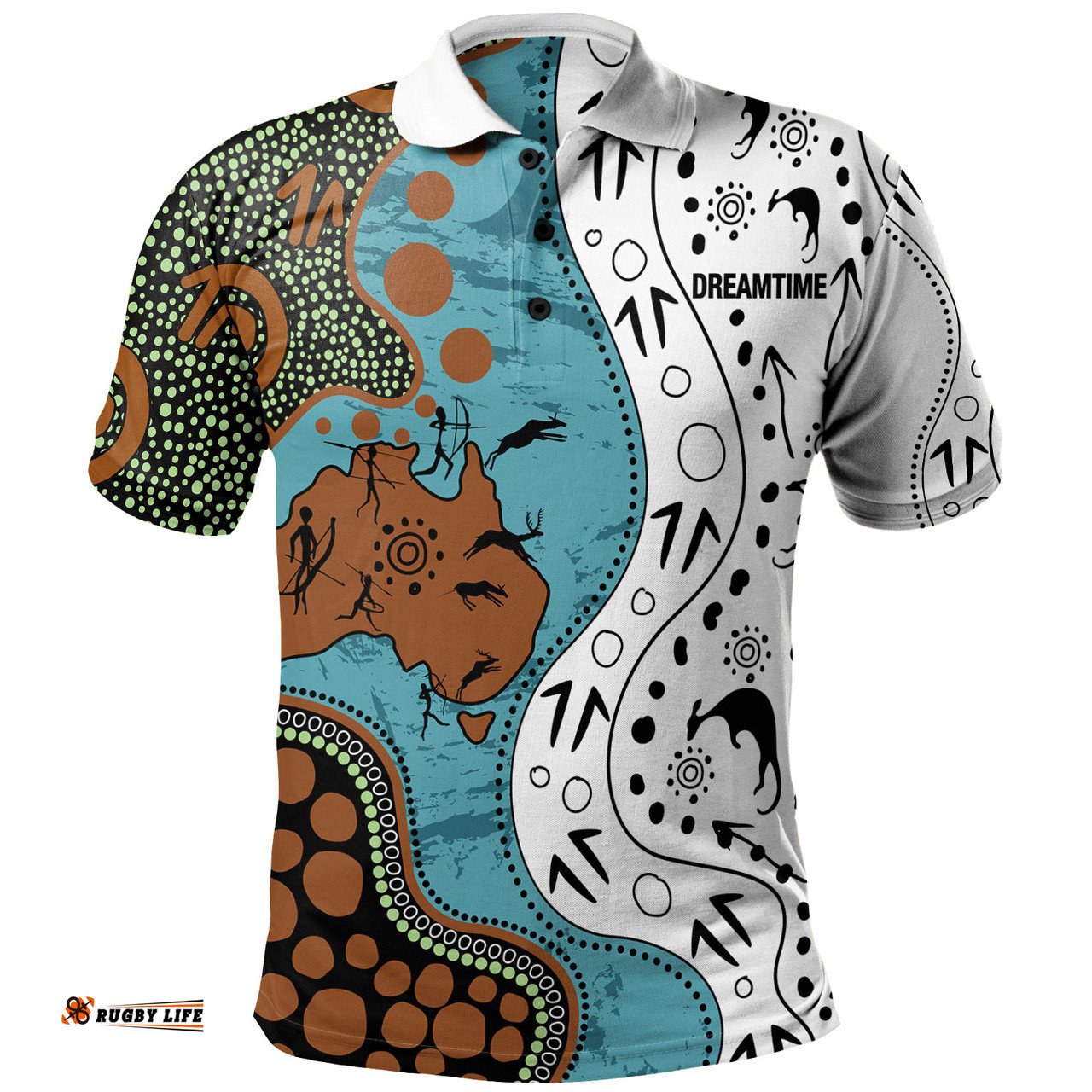 Amazing Aussie Australia Aboriginal Custom Aussie Indigenous Hunting Season With Kangaroo Dot Art Polo Shirt