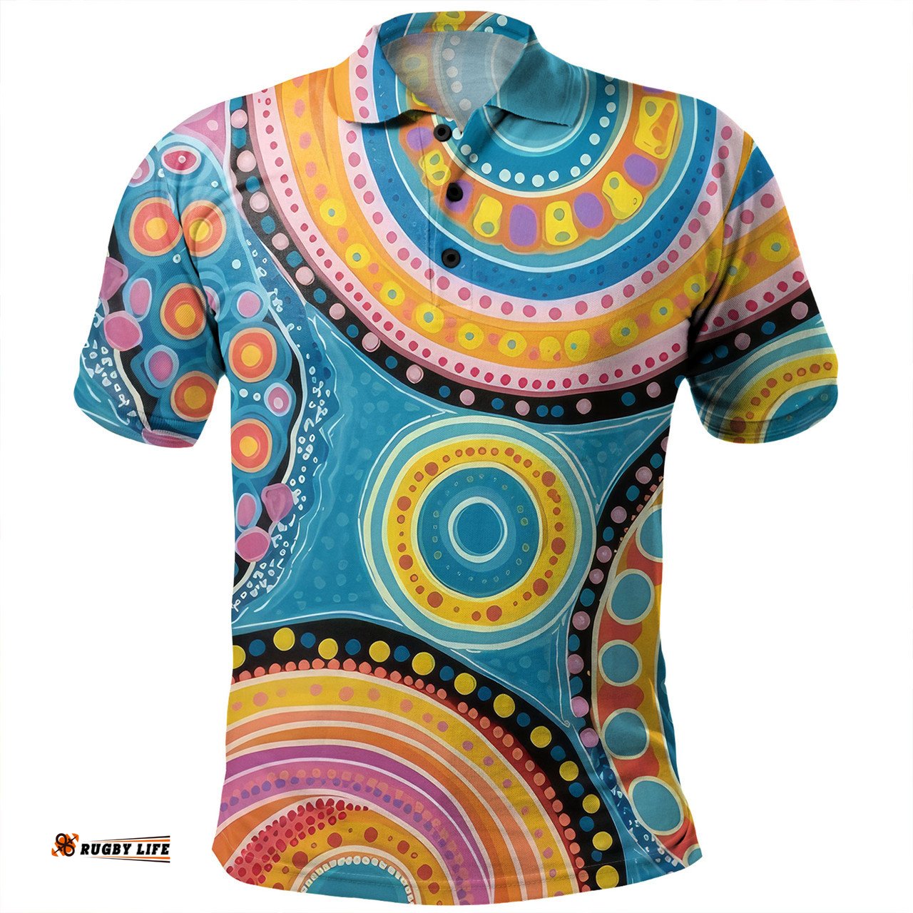 Amazing Aussie Australia Aboriginal Dots Art And Colorful Pattern Polo Shirt