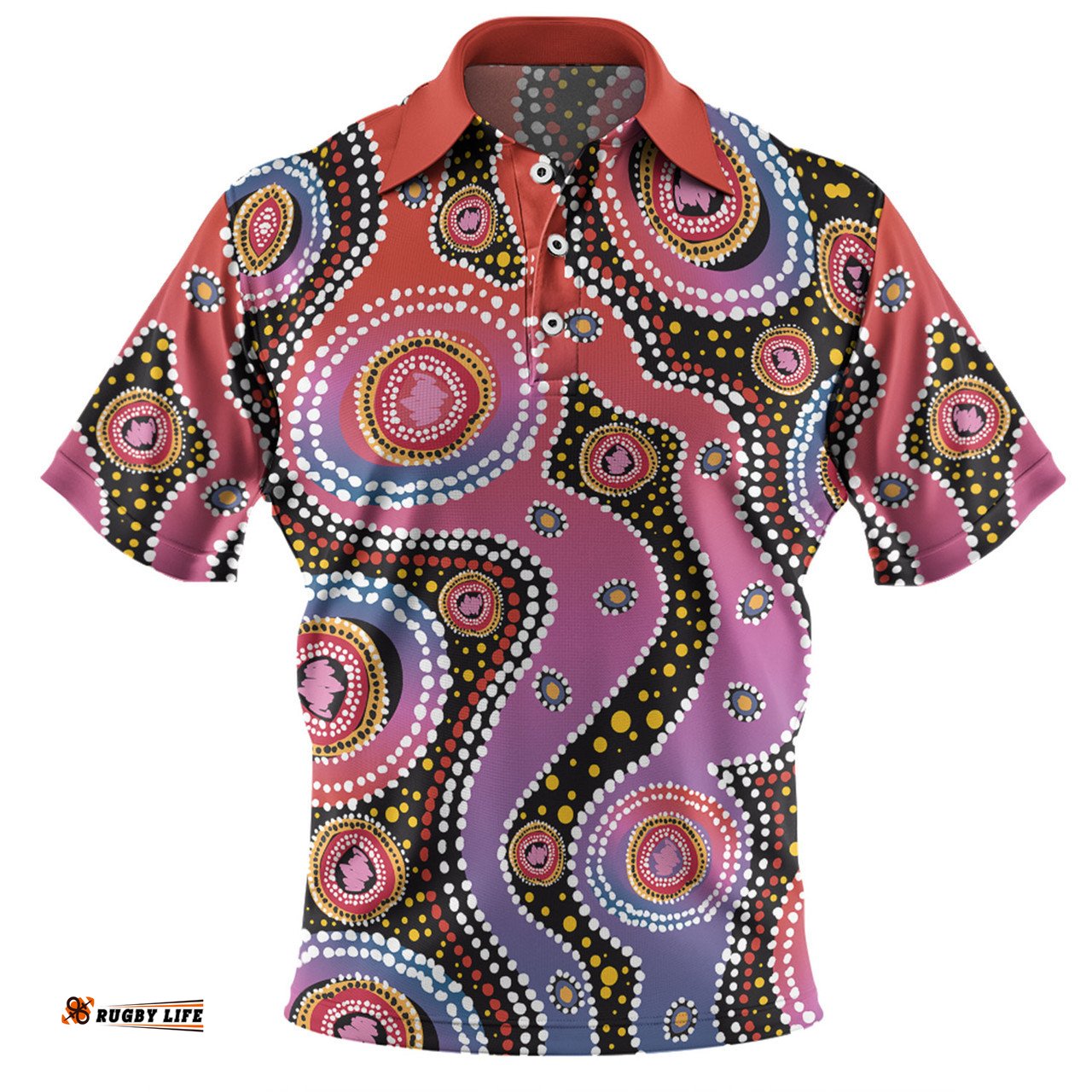 Amazing Aussie Australia Aboriginal Aboriginal Background Featuring Dot Design Polo Shirt