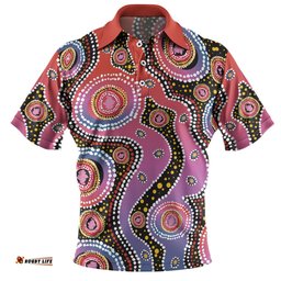 Amazing Aussie Australia Aboriginal Aboriginal Background Featuring Dot Design Polo Shirt
