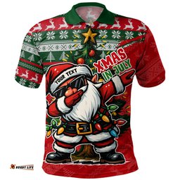 Amazing Aussie Australia Santa Dabs Down Under Xmas In July Edition Polo Shirt