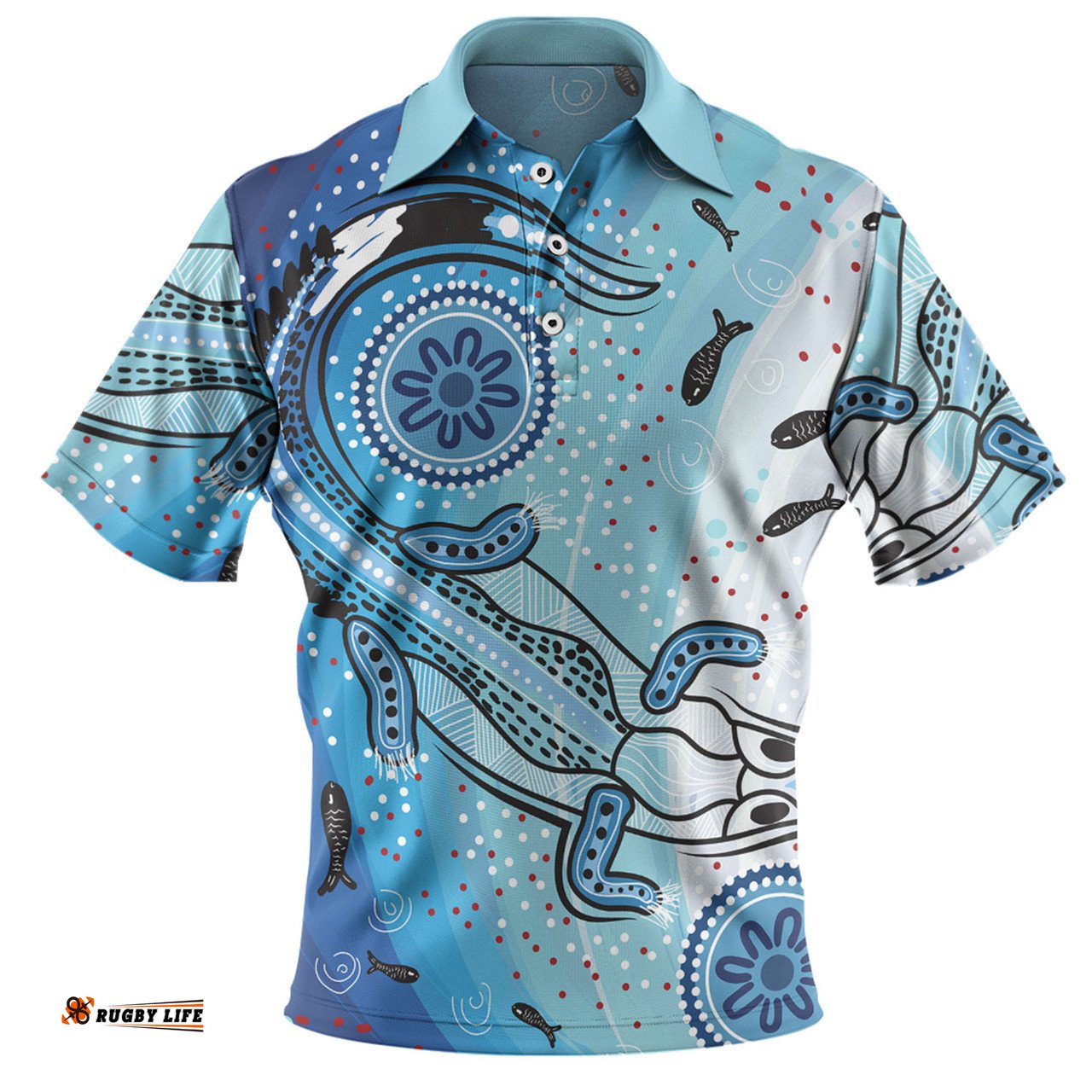 Amazing Aussie Australia Dot Painting Inspired Aboriginal Aboriginal Dot Art With Crocodile Polo Shirt