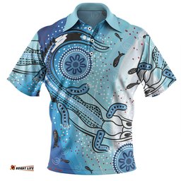 Amazing Aussie Australia Dot Painting Inspired Aboriginal Aboriginal Dot Art With Crocodile Polo Shirt